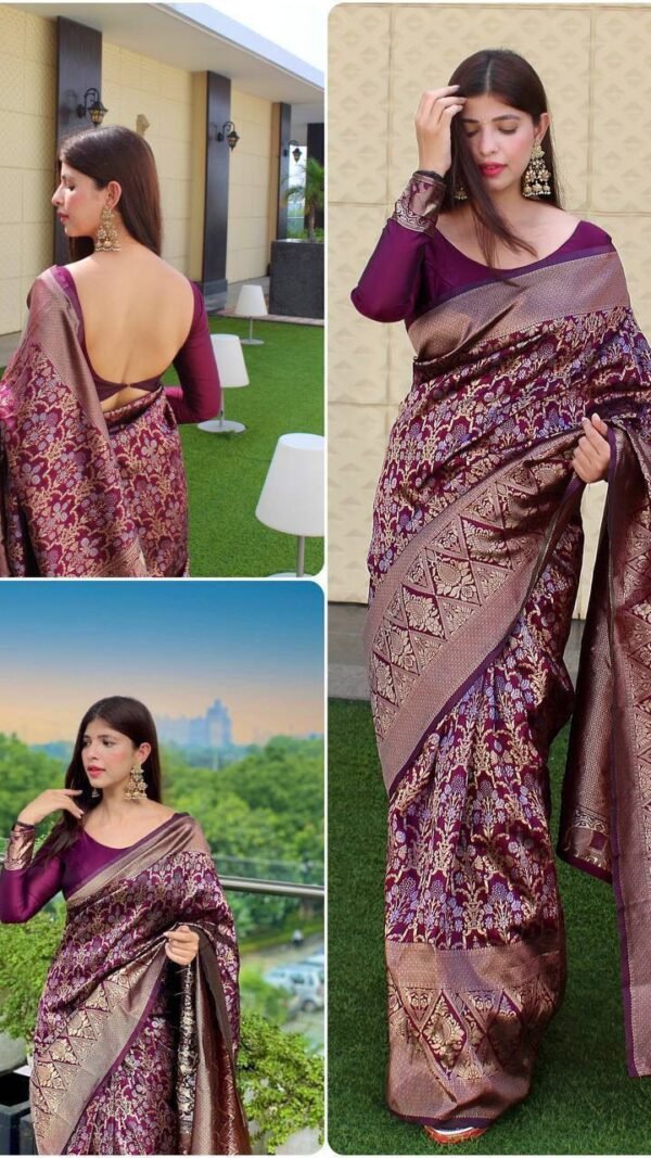 BanarasiKora Organza Soft Silk Saree