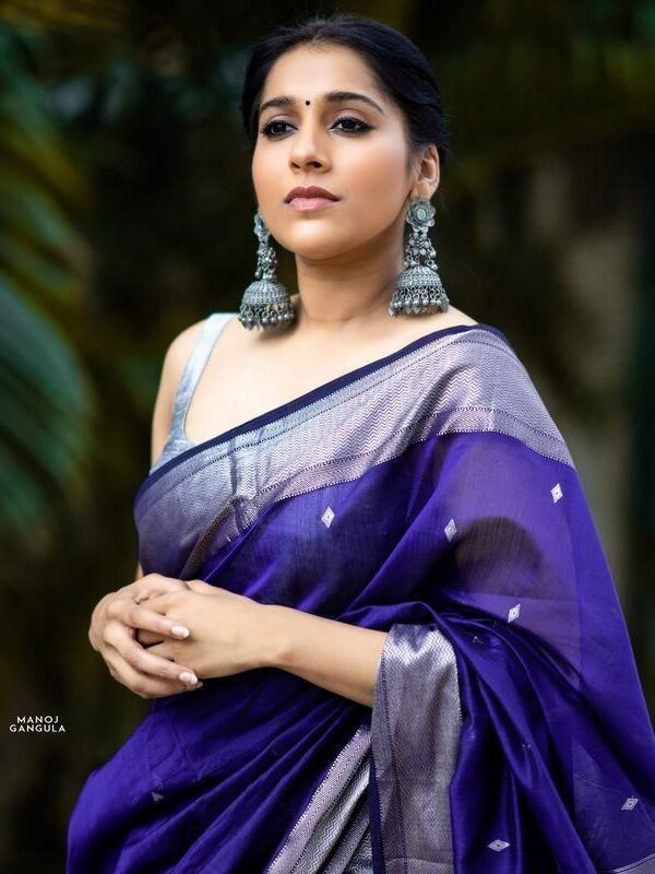 Latest Blue Colour Banarasi Soft Silk Saree