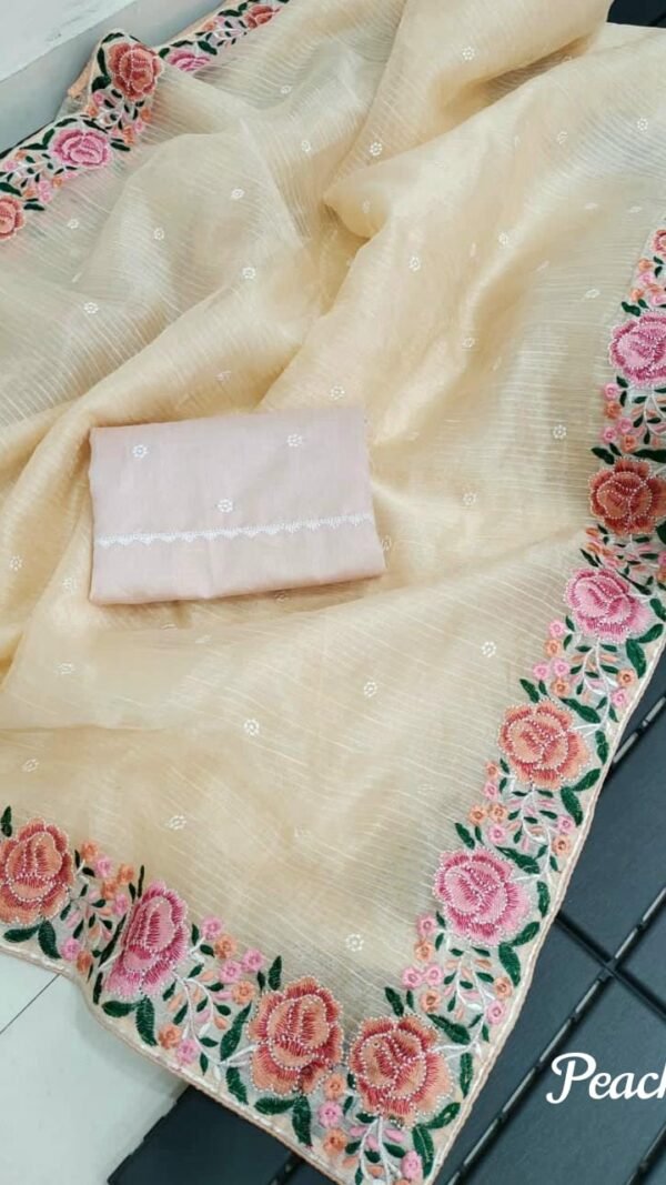 Organza Saree Floral Print
