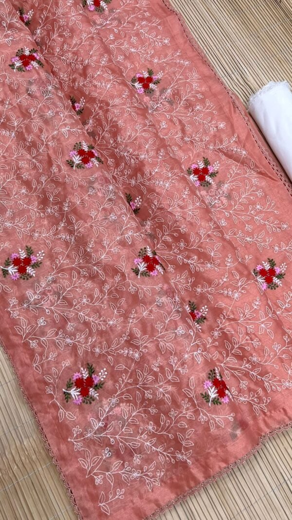 Organza Saree With Embroidery