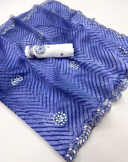 Organza Saree With Stitched Blouse