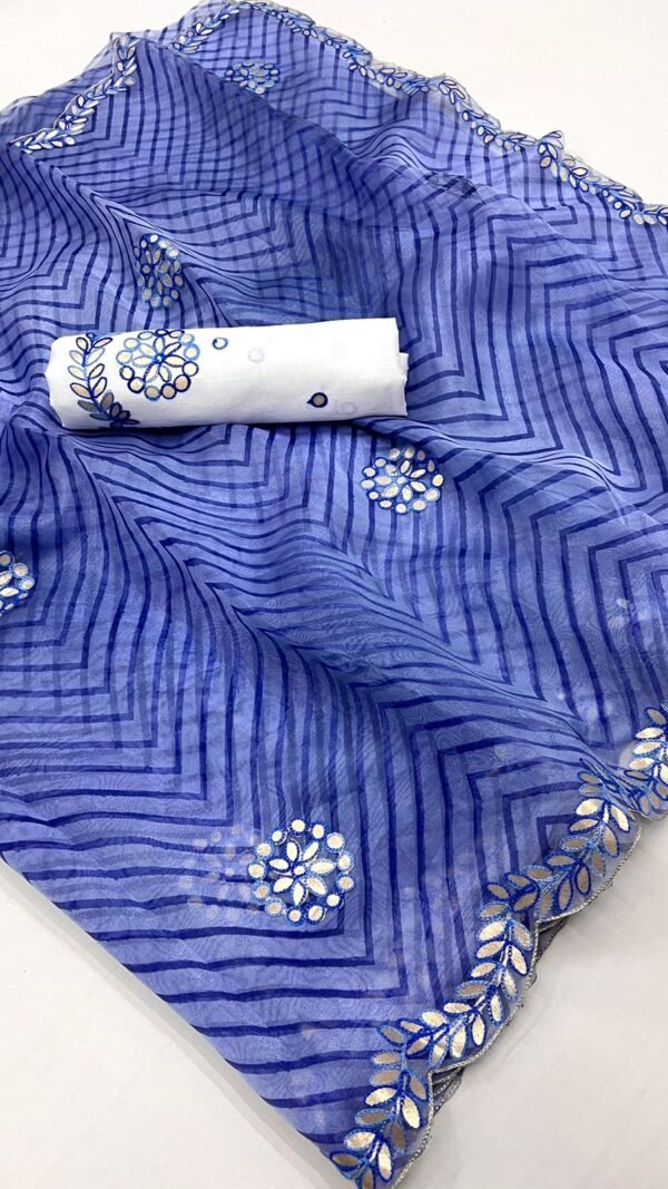 Organza Saree With Stitched Blouse