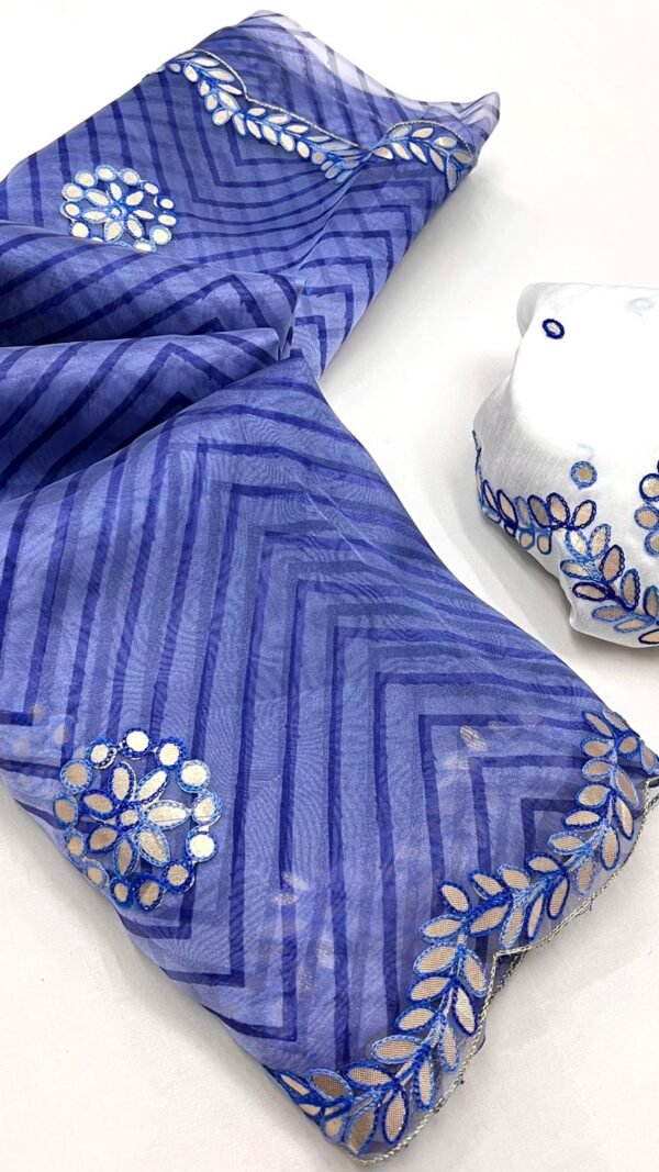 Organza Saree With Stitched Blouse