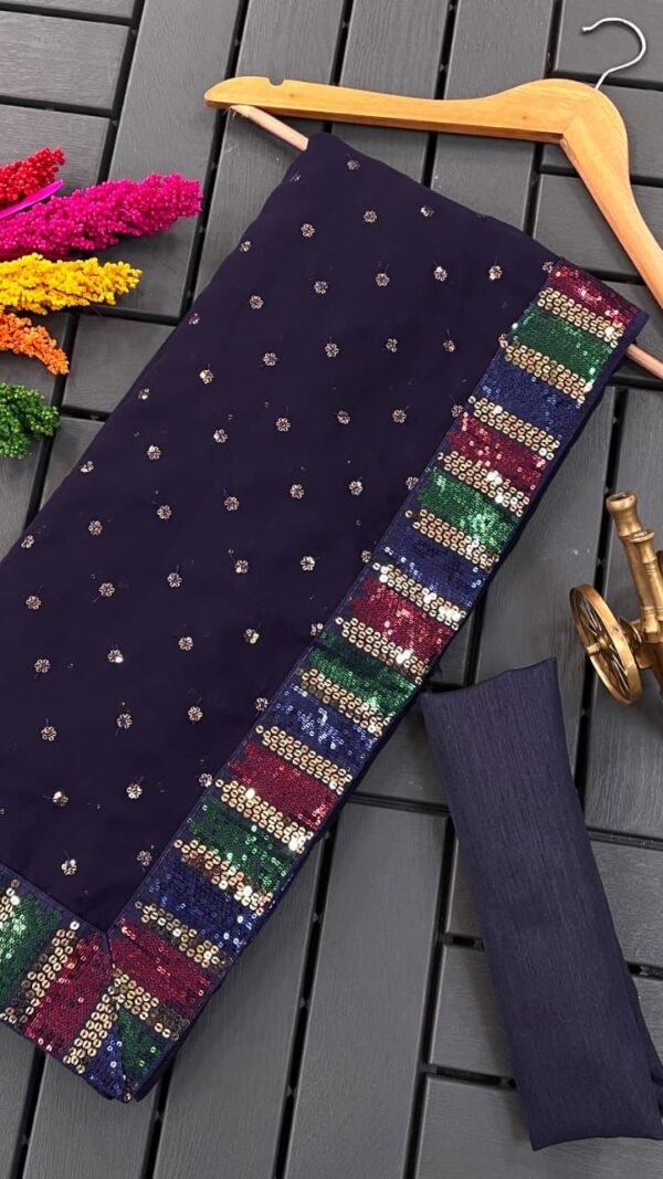 Plain Designer SareesWith Designer Blouse