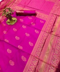 Designer SareesFor Wedding Party Online Soft Lichi Silk Cloth Saree