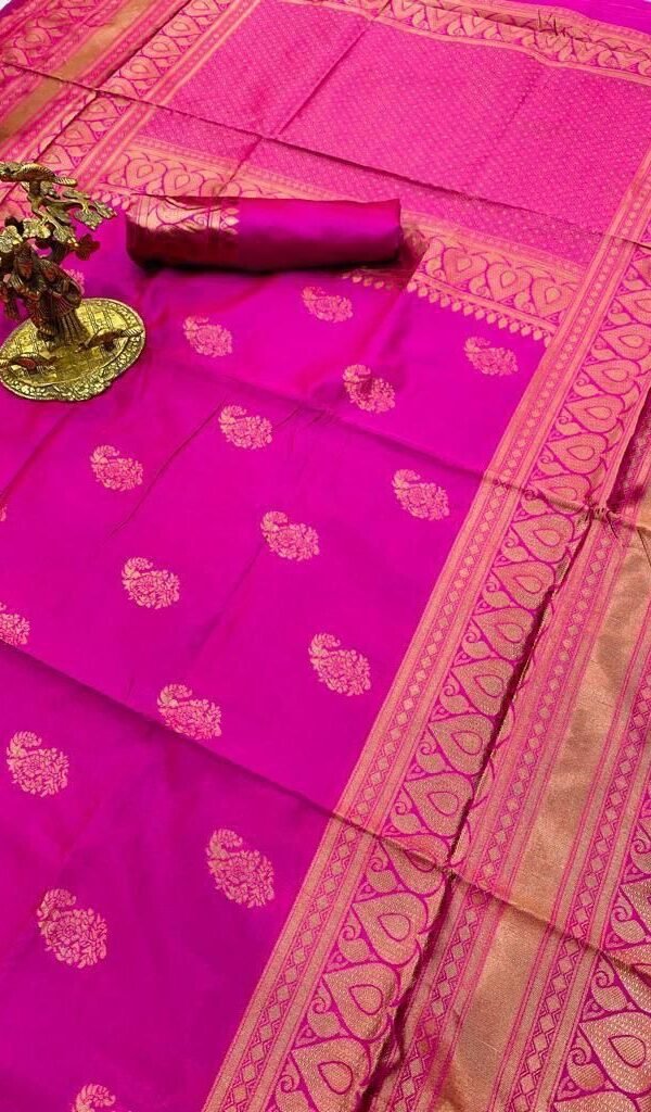 Designer SareesFor Wedding Party Online Soft Lichi Silk Cloth Saree