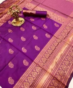 Designer SareesWith Blouse Online Soft Lichi Silk Cloth Saree