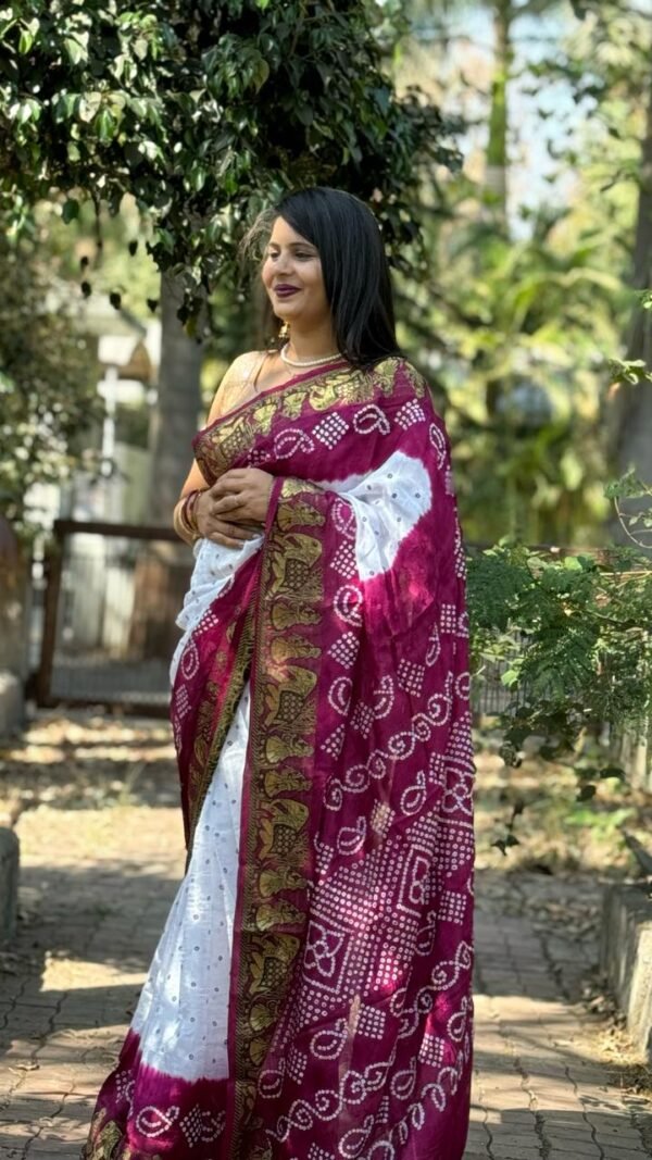 Designer Sarees Blouse Designs Bandhej Print Sarees