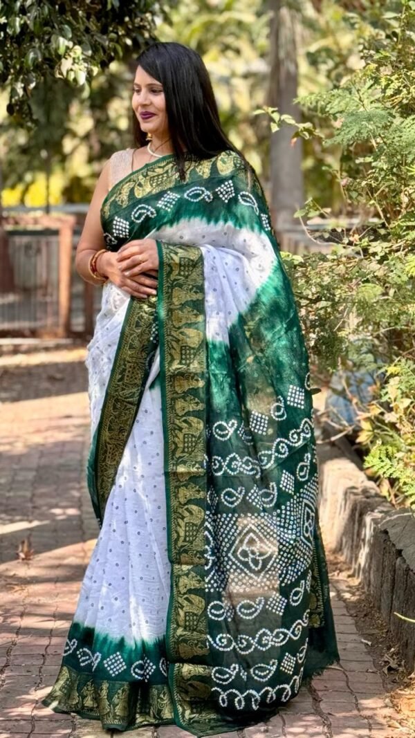 Designer Sarees Blouses Online Bandhej Print Sarees