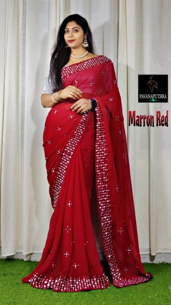 Designer Sarees Models Havy Fox Georgette Saree