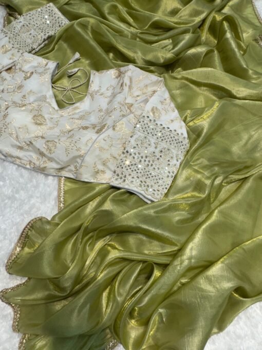 Designer Sarees Pic New Designer Crush Tissue Saree