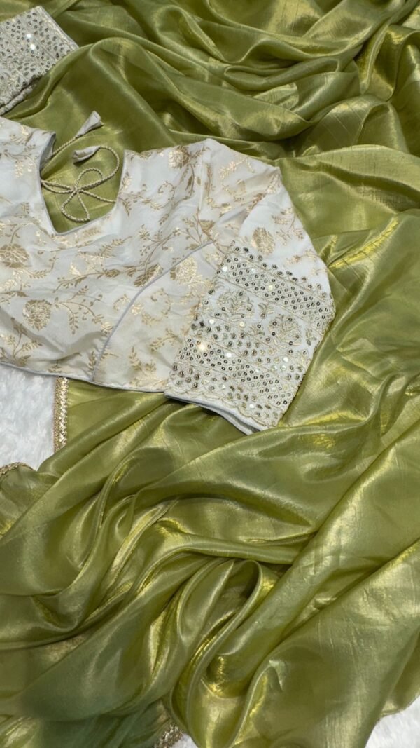 Designer Sarees Pic New Designer Crush Tissue Saree