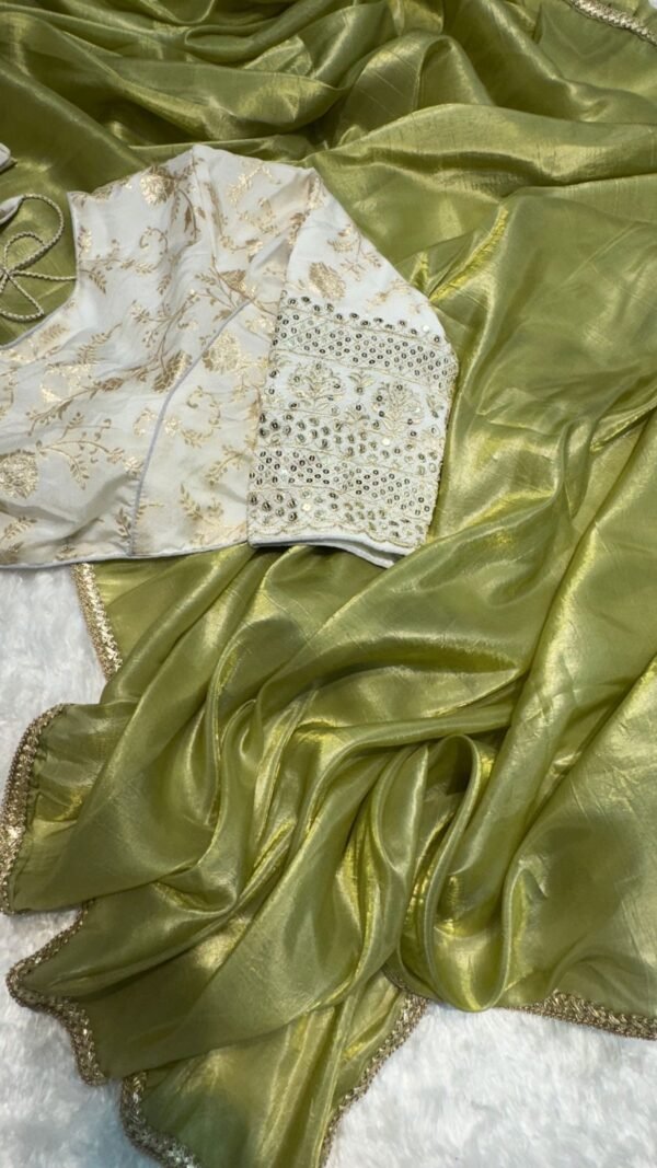 Designer Sarees Pic New Designer Crush Tissue Saree