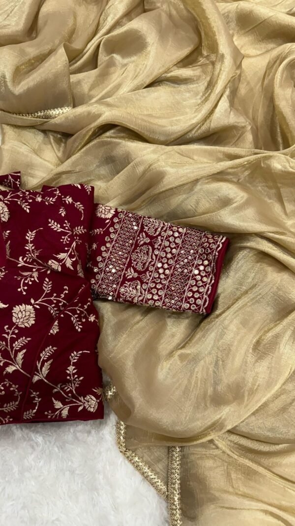 Designer Sarees Shop New Designer Crush Tissue Saree