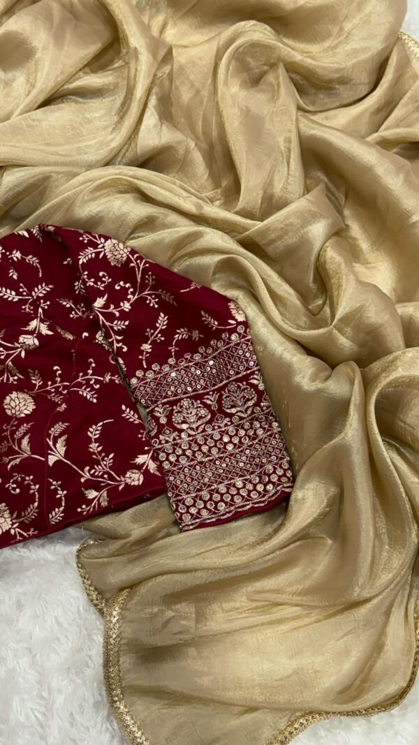 Designer Sarees Shop New Designer Crush Tissue Saree