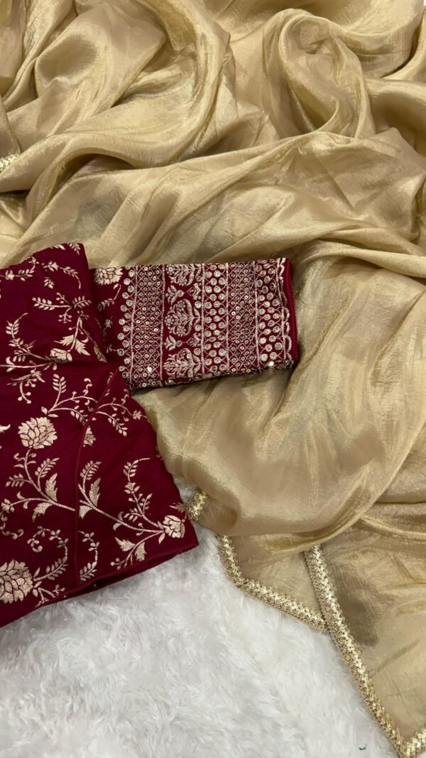 Designer Sarees Shop New Designer Crush Tissue Saree