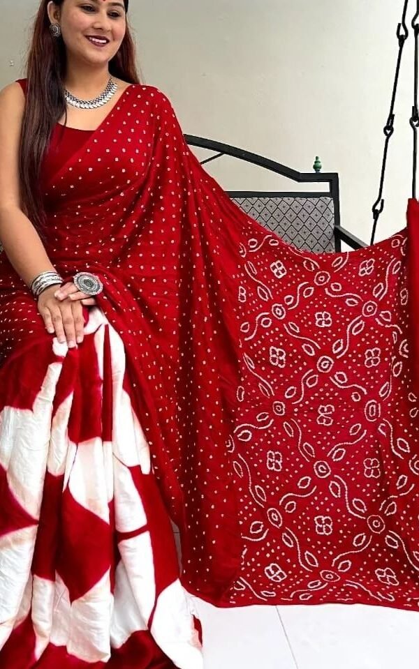 Designer SareesFor Farewell Party Ajrakh Digital Print Muslin fabric Saree