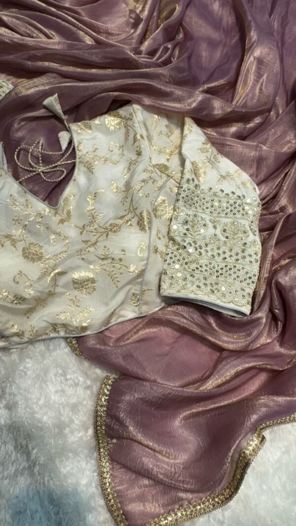 Designer SareesForKarwaChauth New Designer Crush Tissue Saree