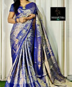 Designer SareesWith Designer Blouse Online Pure Kanjivaram Silk Saree