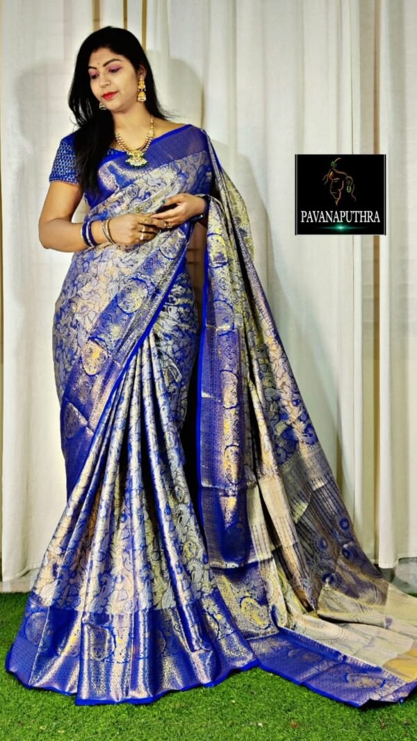 Designer SareesWith Designer Blouse Online Pure Kanjivaram Silk Saree
