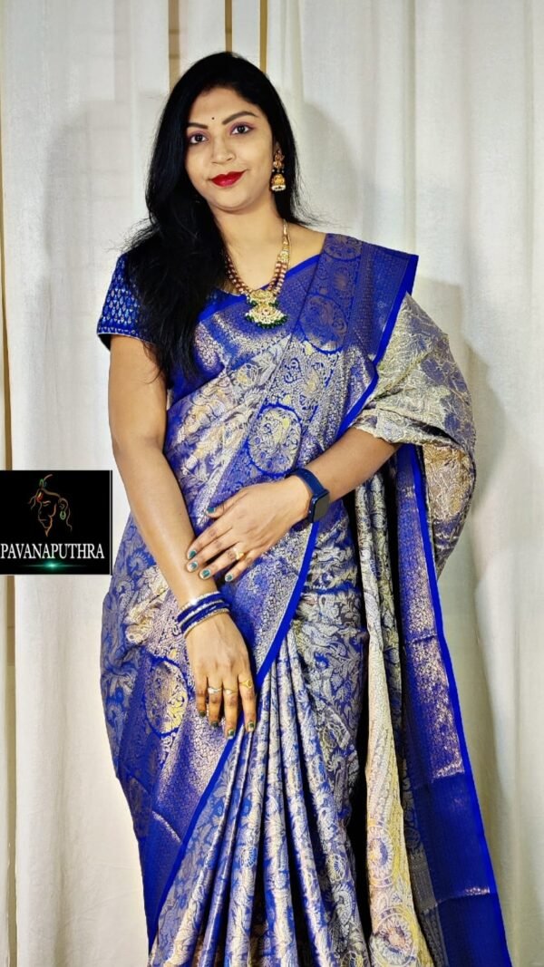 Designer SareesWith Designer Blouse Online Pure Kanjivaram Silk Saree