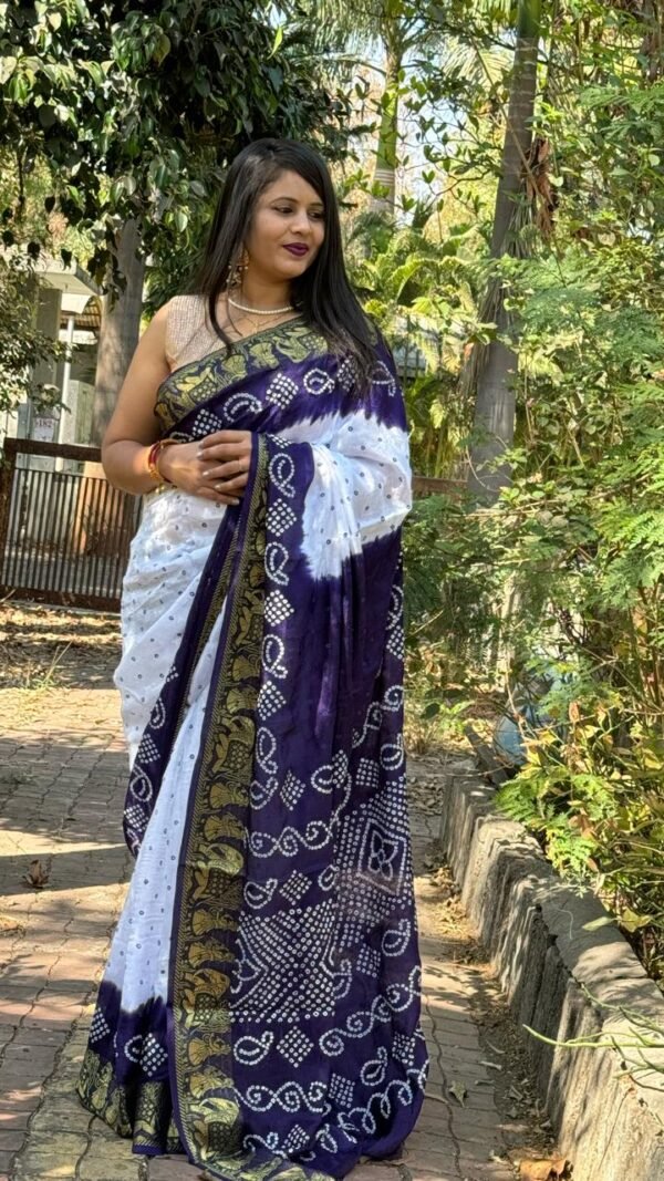 Designer SareesWith Work Art Silk Dolly Work Bandhej Print Sarees