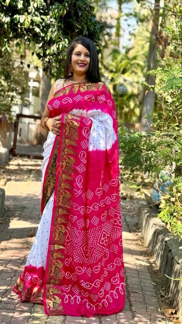 Indian Designer Sarees Bandhej Print Sarees