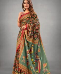 Indrani Designer Sarees Ajrakh Digital Print Muslin fabric Saree