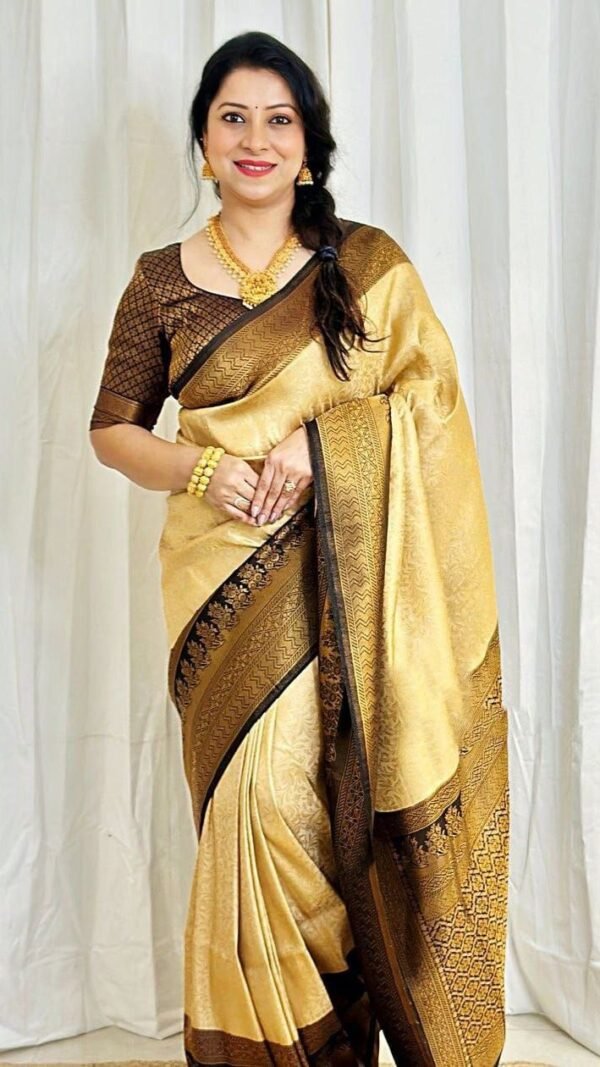 Koskii Designer Sarees Soft Lichi Silk Saree