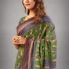 Latest Designer Sarees 2024 Ajrakh Digital Print Muslin fabric Saree